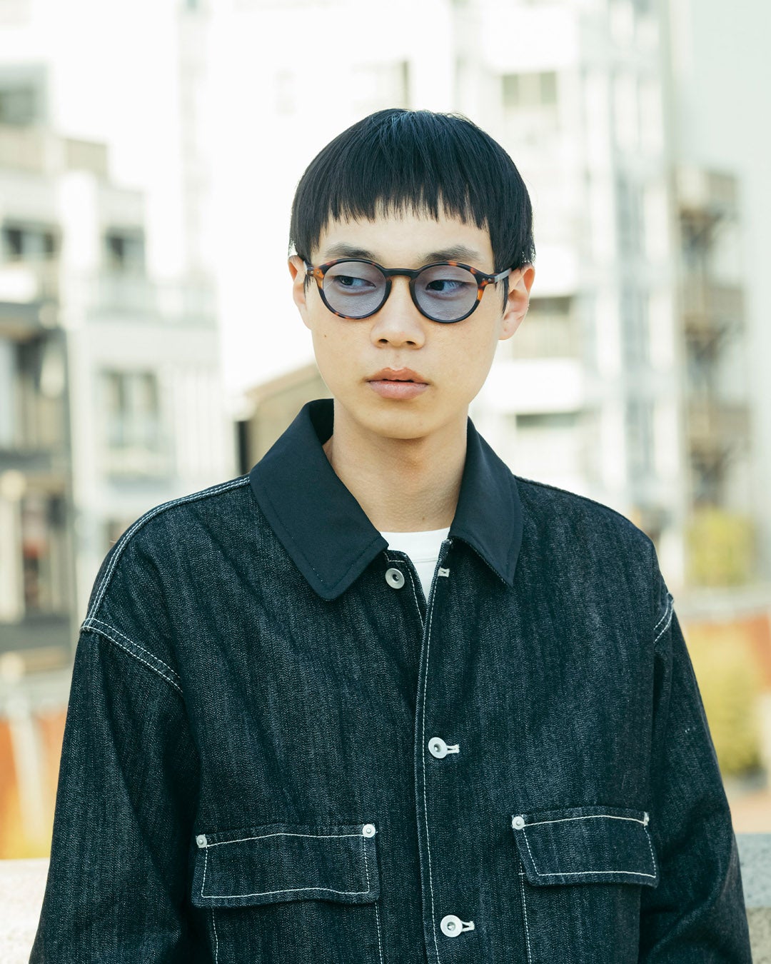 SUN LIGHTCOLOR #DTortoise(Light blue lenses)